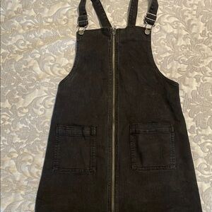 Black Denim Overall Dress